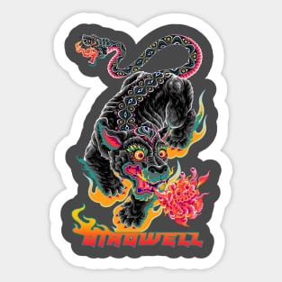 Black panther with snake tail Sticker